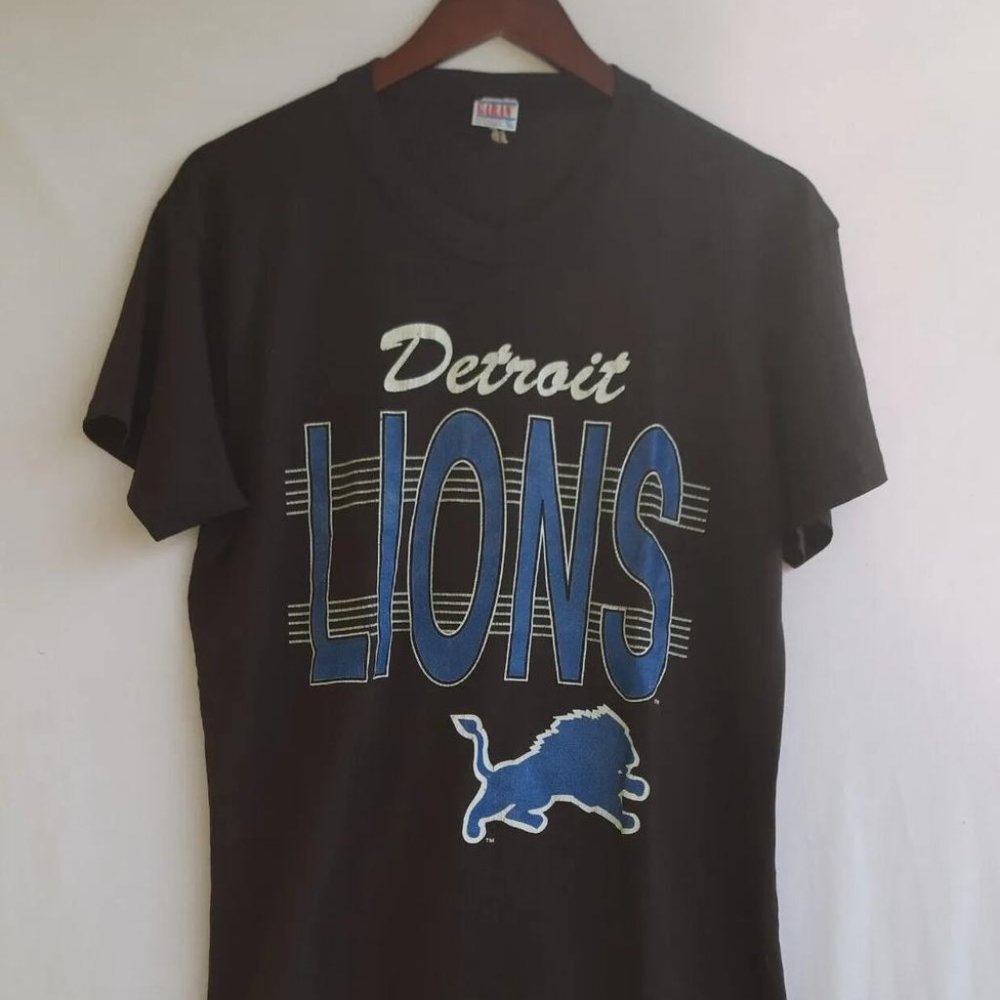Vintage 80s 90s Detroit LIONS NFL T Shirt Made in USA Single Stitch